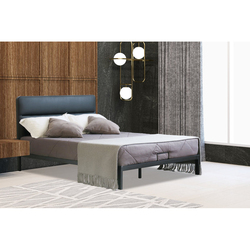 Lexys Upholstered Bed, Black, Kingsize (5')