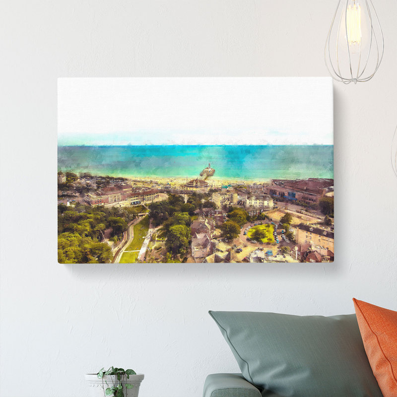 The Bournemouth Coast - Wrapped Canvas, 35cm H x 50cm W x 3cm D
