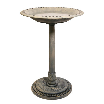 Wild Bird Food Feather & Forge Elegant Polymer Bird Bath, Stone, 27in