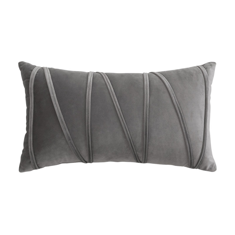 Housses de coussin en velours à lignes croisées (housse seulement), Gris