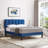 Auxter Upholstered Platform Bed Frame with Vertical Channel Tufted Adjustable Headboard, Velvet Fabric Mattress Foundation with Strong Wooden Slats, Heavy Duty, No Box Spring Needed, Noise-Free-1877220113-1877220112