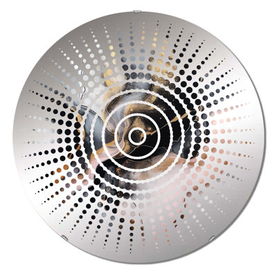 Black Gold Texture Splash Marble - Sun Circles Wall Mirror