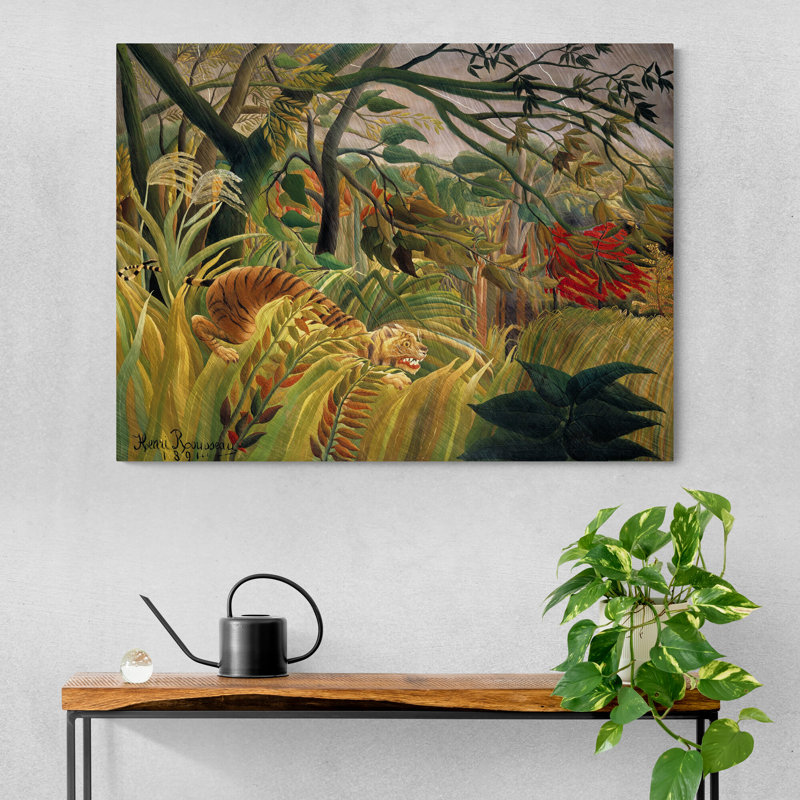Tiger In A Tropical Storm by Henri Rousseau - Wrapped Canvas Art Prints, 31 cm H x 41 cm W