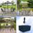 Outdoor Square Dining Table & Chair Set Cover with Umbrella Hole, Heavy Duty Multipurpose Waterproof Outdoor Furniture Cover-282971603-282971593