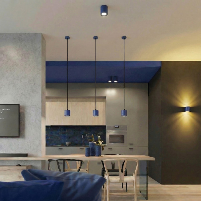 ORBIS Flush Mount, Ultramarine, Ceiling lamp ORBIS 2 ultramarine, 2 Lights