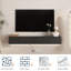 Meuble télé flottant mural avec éclairage à DEL, console multimédia moderne avec station de charge, centre de divertissement compact pour salon-1001960594