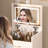 3 in 1 Vanity Desk with open Top Mirror,Small Make Up Vanity Set with Visible Glass Desktop,Makeup Vanity with 3 Drawers