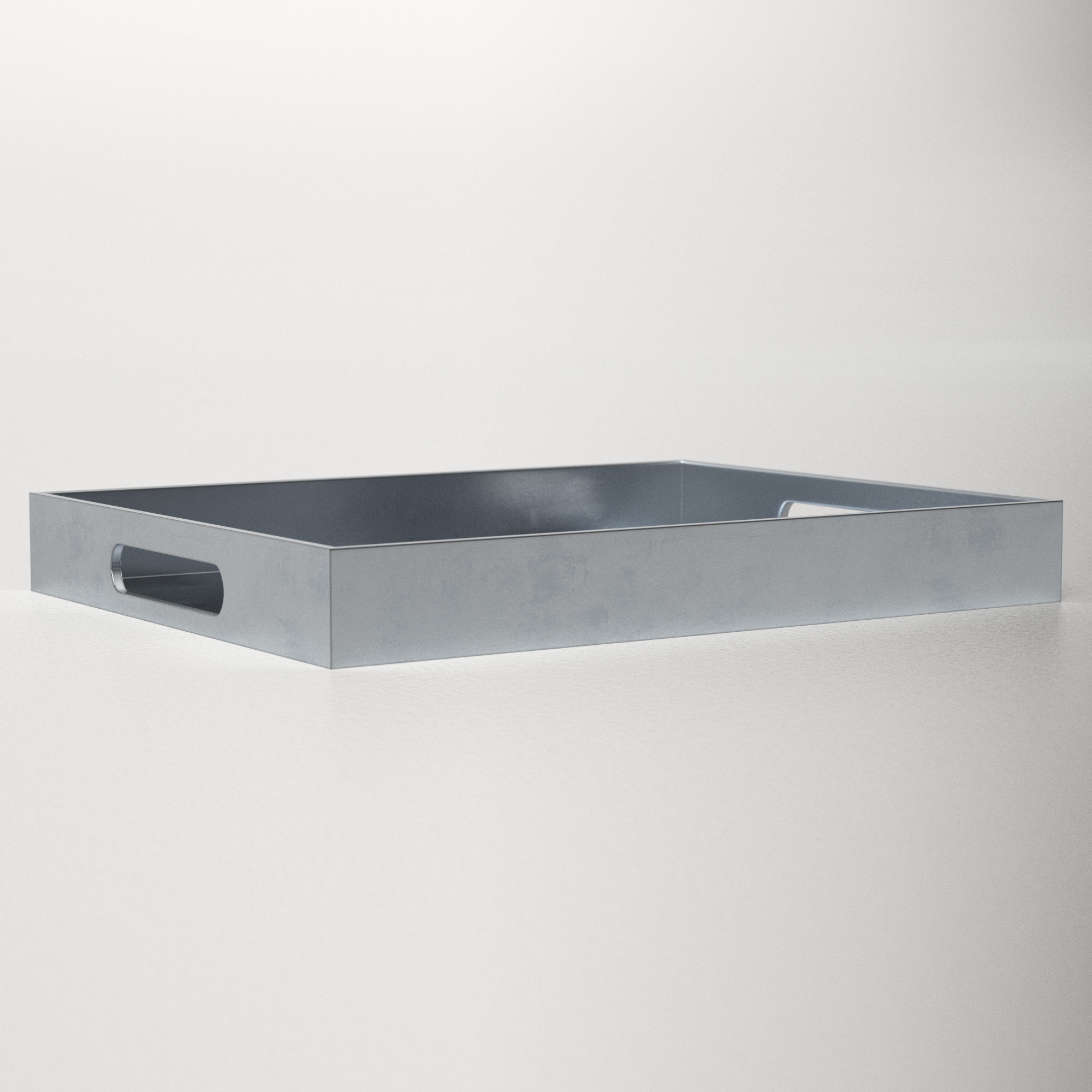 Tray - Set of 1, Silver, 1.75" H x 11" W x 1.75" D