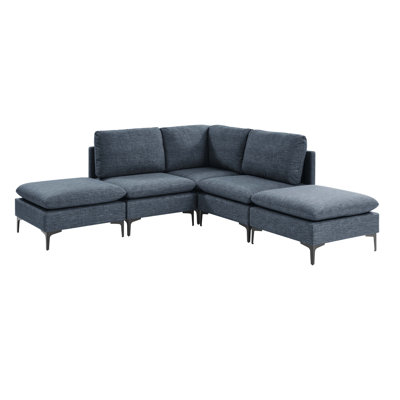 Canapé modulaire rembourré avec pieds en métal