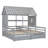 Twin Size House Platform Beds, 2 Side by Side Beds with Drawers, Shared Bedroom Furniture Set-1986664423