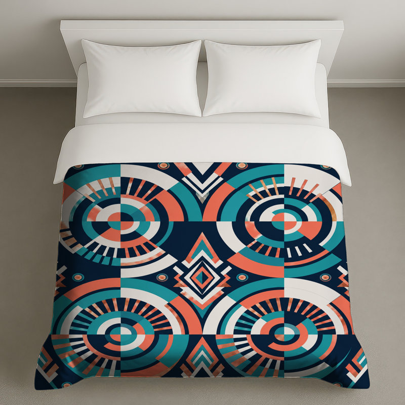 Housses de couette à motif géométrique circulaire, Twin