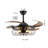 48" Black Remote Control Ceiling Fan Light – Industrial 4-Blade Fan With Cage Design And Adjustable Speed For Living Room, Bedroom, Or Office (Silent/6-Speed/Reversible/Dc Motor)  (Bulb Not Included)