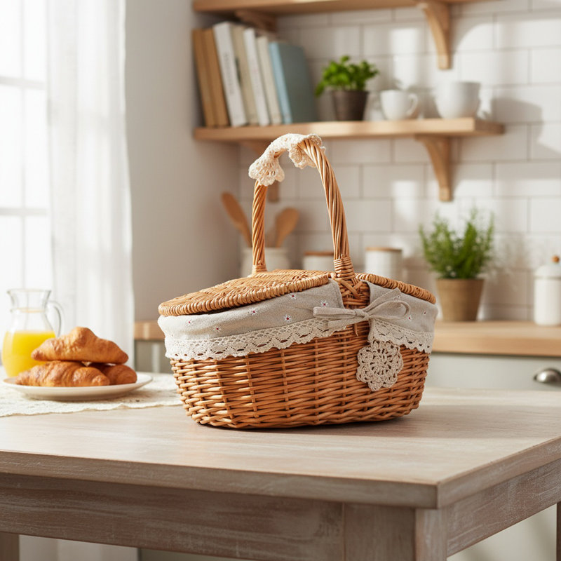 Panier de rangement ovale Willow, Naturel / Beige