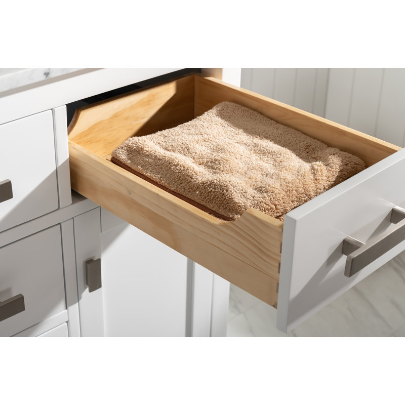 Ensemble de meuble-lavabo simple 42 po Willisville, Blanc, Nickel brossé