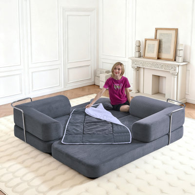 Canapé-lit, canapé compressé, canapé-lit convertible avec coussin convertible, stabilité accrue de la structure, canapé-lit confortable, pour la chambre à coucher du salon