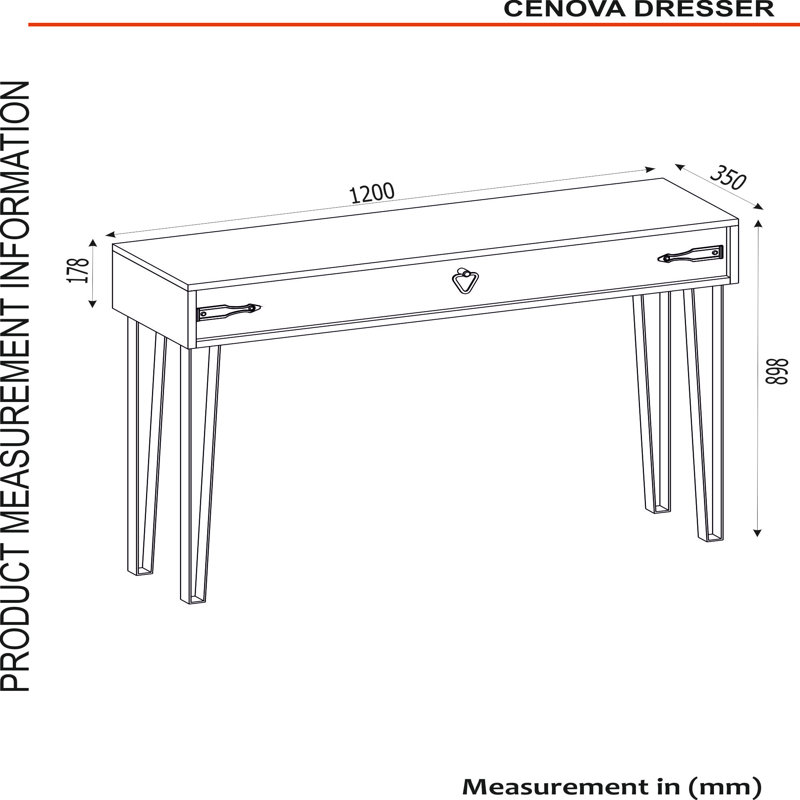 Glasgow 120Cm Console Table