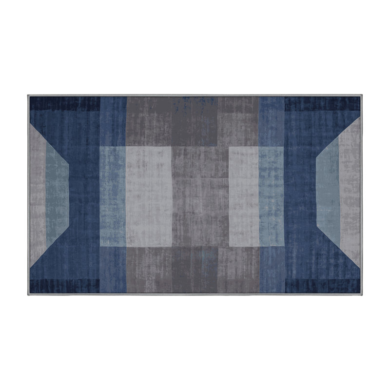Machine Washable Gray Area Rug, Rectangle 3' x 5'