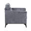 Chaise moderne pour salon avec revêtement en microfibre gris foncé et siège confortable d'une capacité de 300 lb.