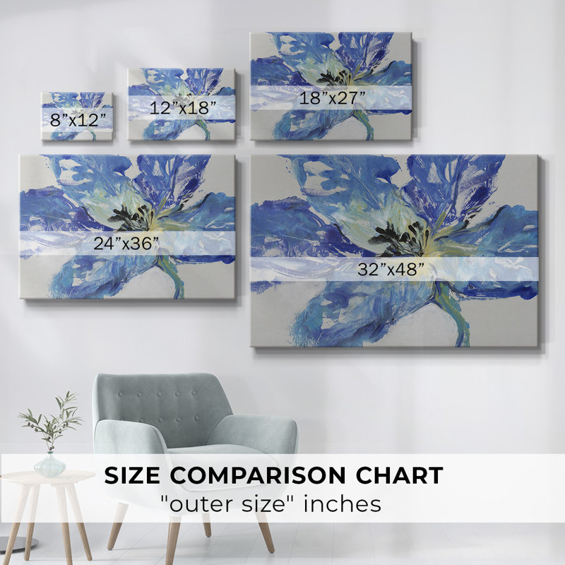 Fleur Bleue II-Toile tendue avec châssis, H 12 po x l 18 po