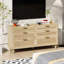 Rattan 6 Drawer Dresser with Metal Handle-123847708