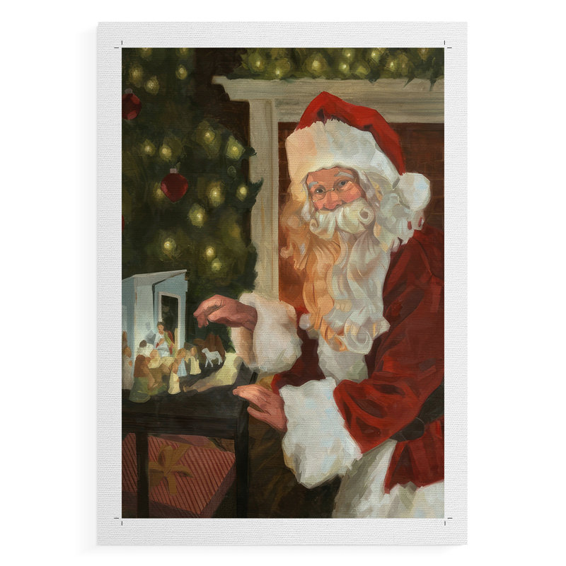 Saint Nick et la Nativité - reproduction de toile seulement - non encadrée, H 60 po x l 40 po