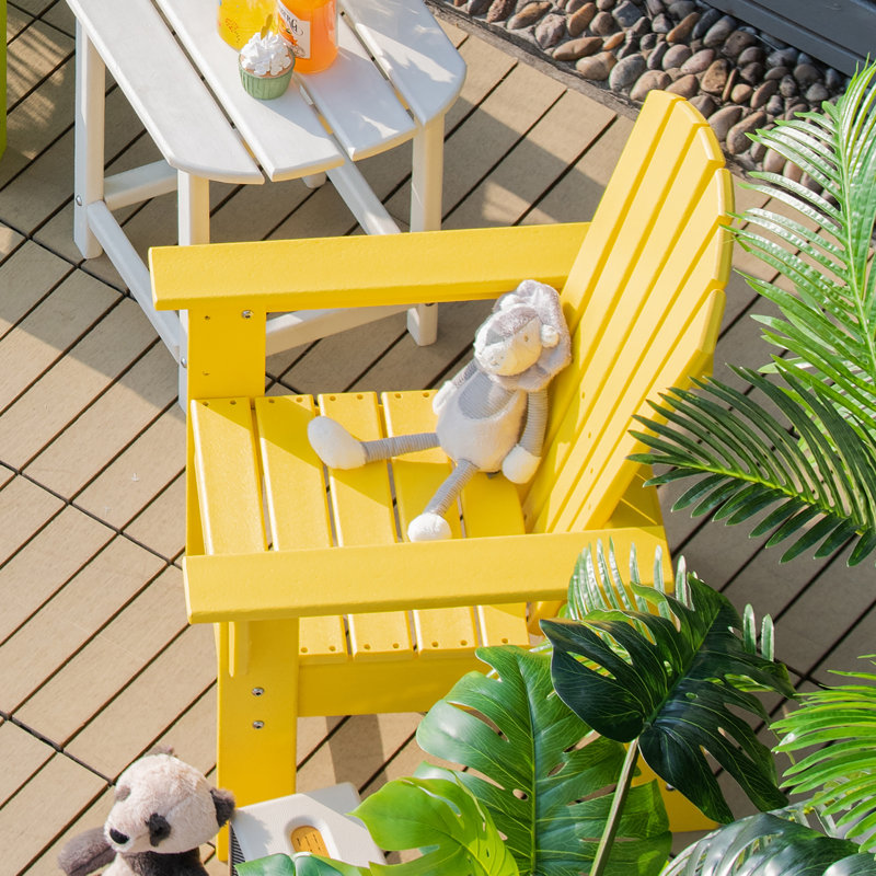 Wood Outdoor Adirondack Chair, Yellow