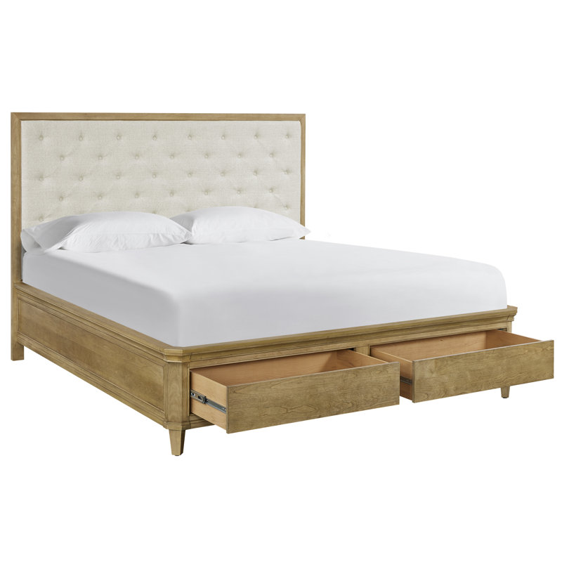 Birchaven Panel Upholstered Storage Bed King, Queen, Tan