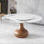 Table de salle à manger 53 po ronde en pierre frittée d'aspect marbre moderne, espace compact avec plateau tournant (table seulement)