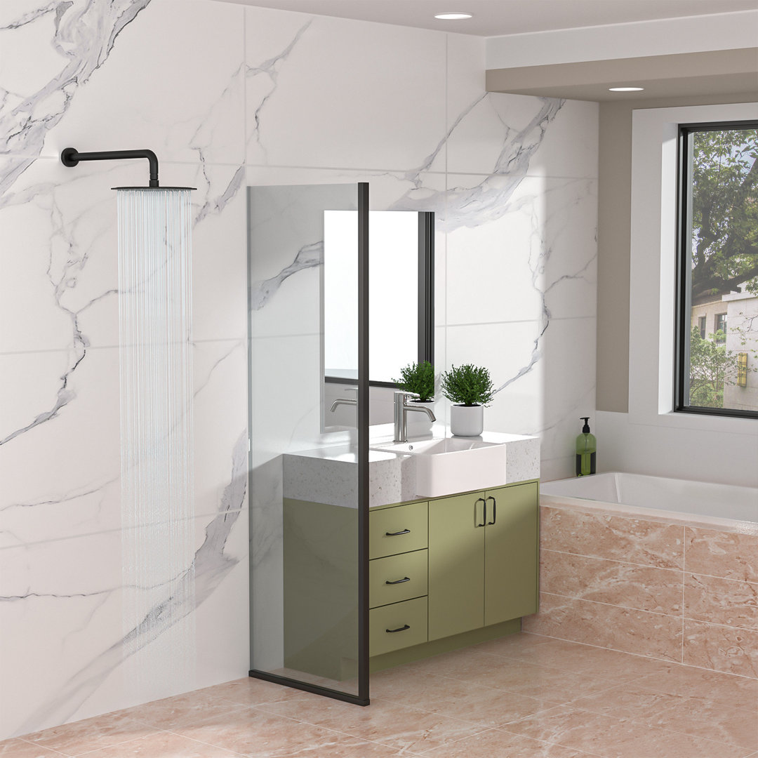 16 Inch Wall Mounted Shower Arm Stainless Steel Shower Extension Arm Shower Extender Arm with Flange Lordear 