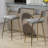 SET OF 2,26'' Counter Height Bar Stools Corduroy Kitchen Island Counter Bar Stool With Back,Golden Chromed Base And Footrest (GREY)