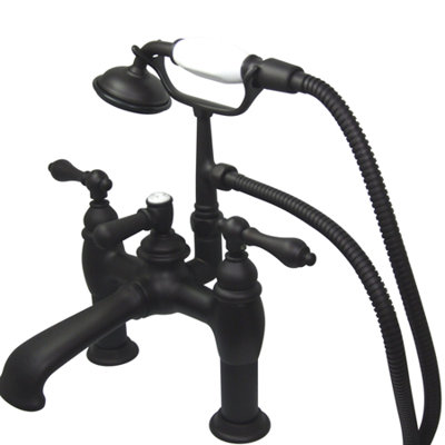Hot Springs Triple Handle Deck Mounted Clawfoot Tub Faucet