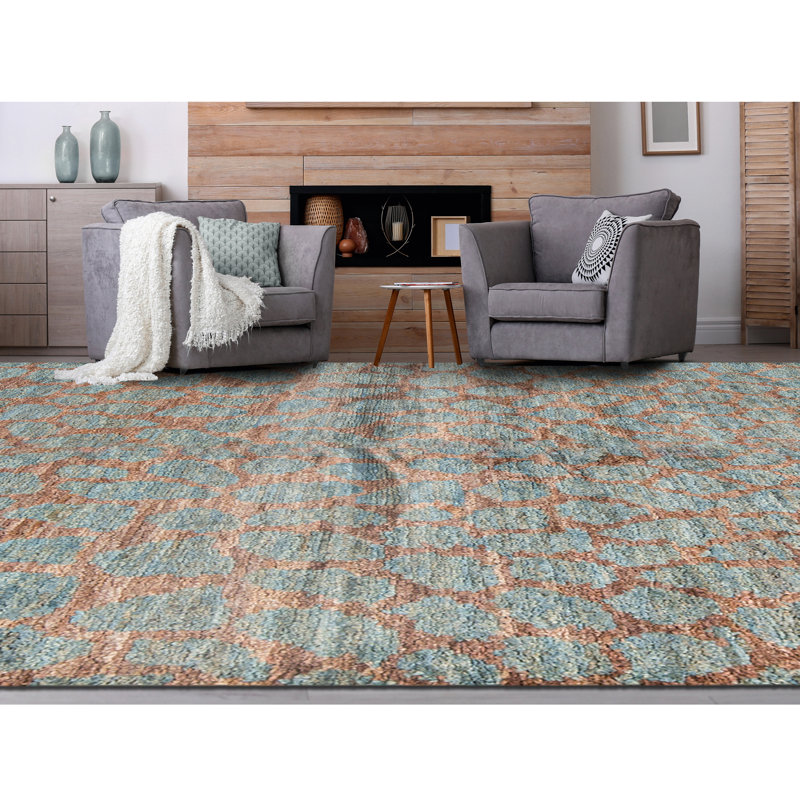 Hand-Knotted High-Quality Blue Area Rug