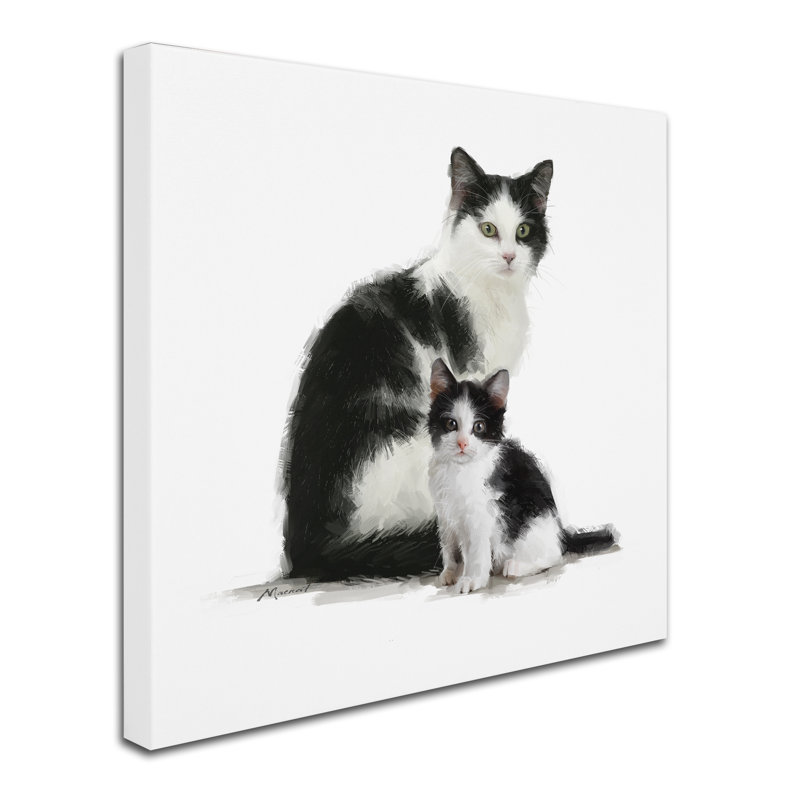 Armand 'Black and White' Print on Canvas, 14" H x 14" W x 2" D