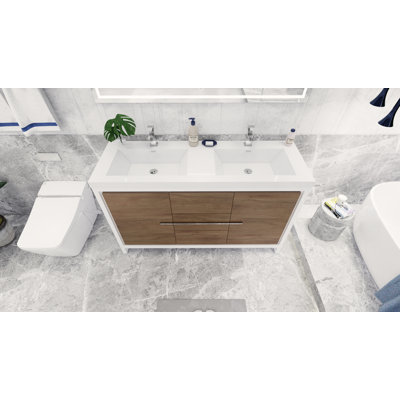 Ensemble de meuble-lavabo double 59 po Alsadig