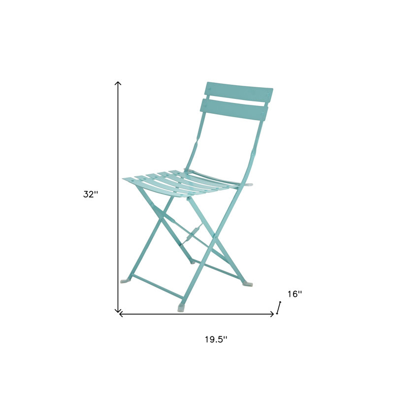 Ensemble de deux chaises de salle à manger pliantes en aluminium bleu sarcelle