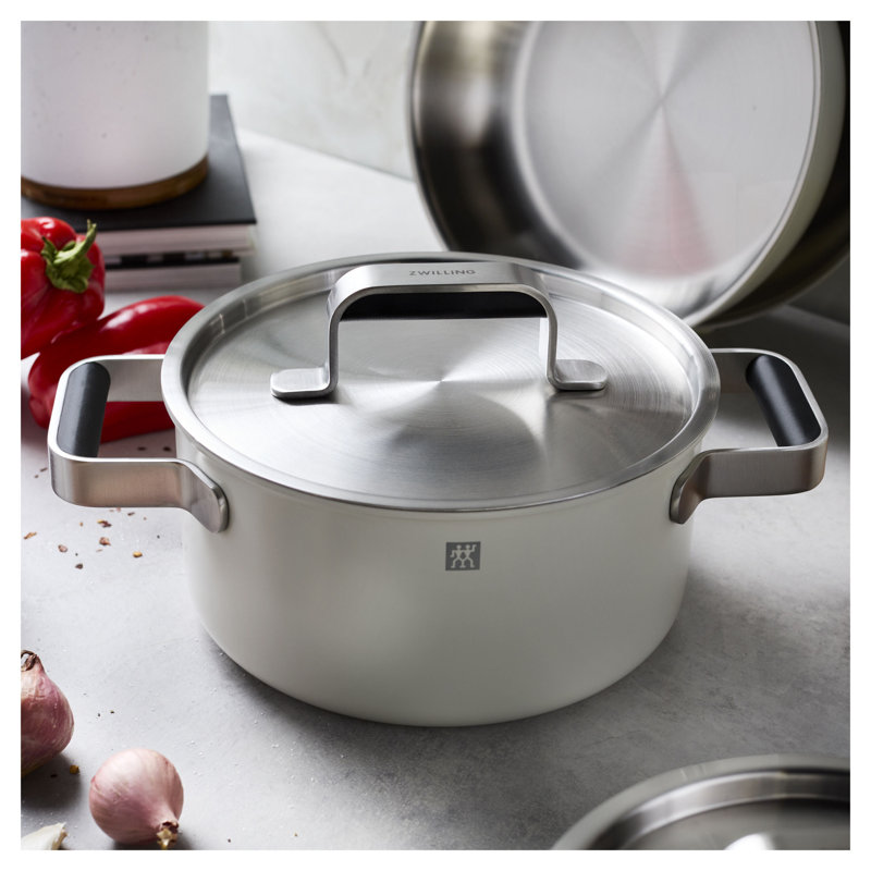 ZWILLING Pure 8-Pc Stainless Steel Cookware Set, Ivory, Ivory-White