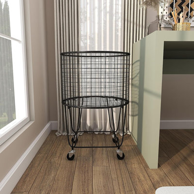 Metal Storage Cart Deep Set Rolling ...