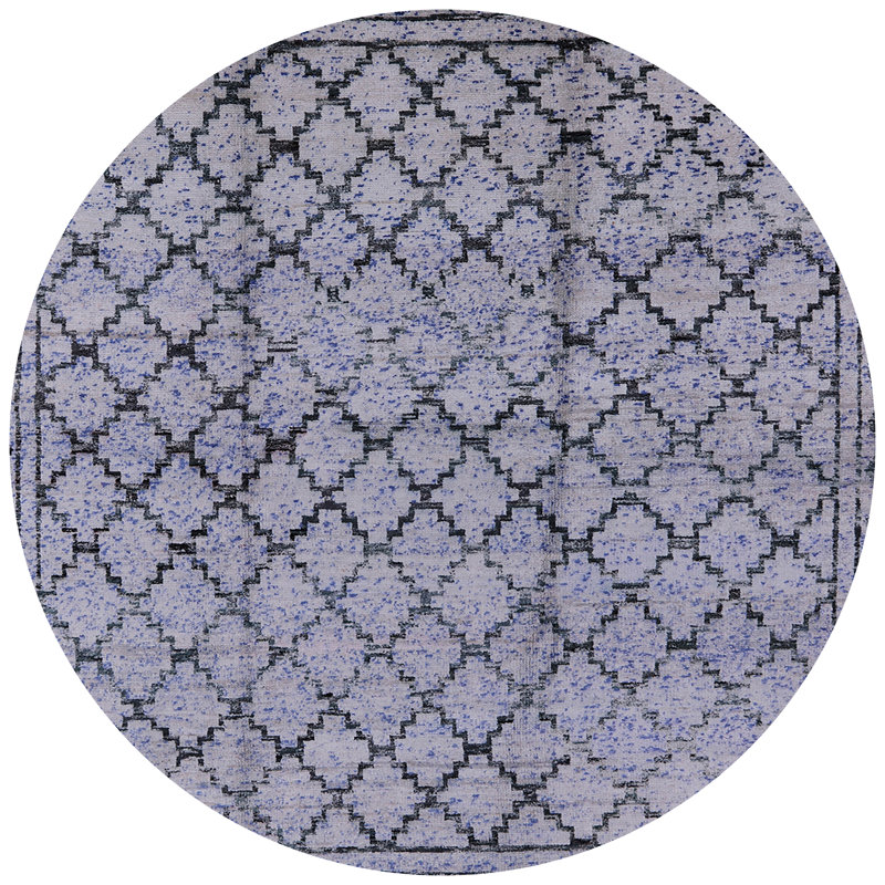 Tapis oriental bleu / noir, Rond 6 pi