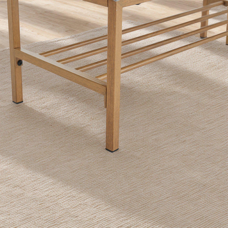 End Of Bed Bench With Shelf, Gray