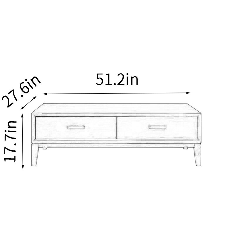Table de bout rectangulaire en chêne américain