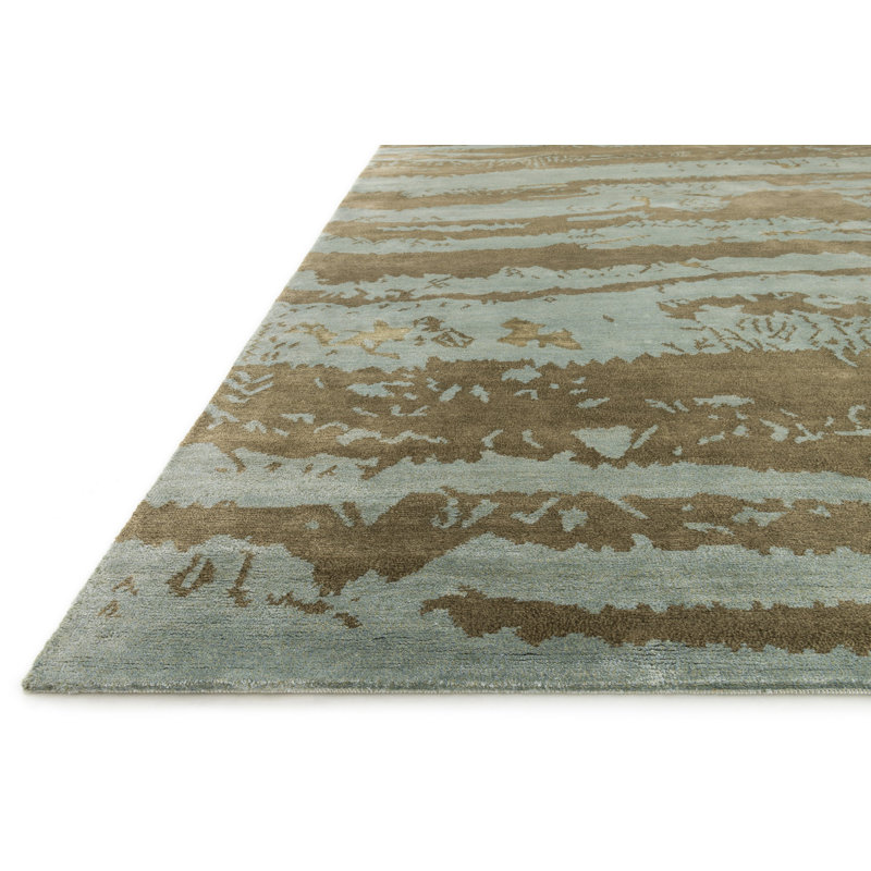Tapis turquoise noué à la main Hermitage, Rectangle 2 pi x 3 pi
