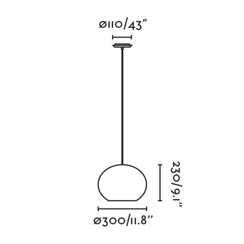 Haka Pendant, 9.1" H x 11.8" W x 11.8" D