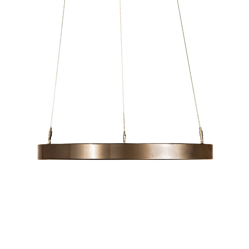 Anillo Halo Matte Black and Bronze LED Pendant Light
