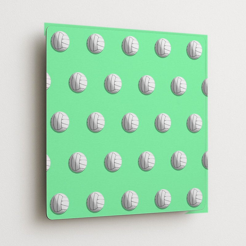 Volleyball Pattern — Square Metal Wall Art, H 32 po x l 32 po