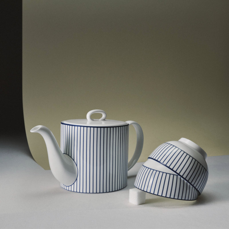 Wedgwood Gio Blue Cereal Bowl 6.2in Pinstripe, Blue/White