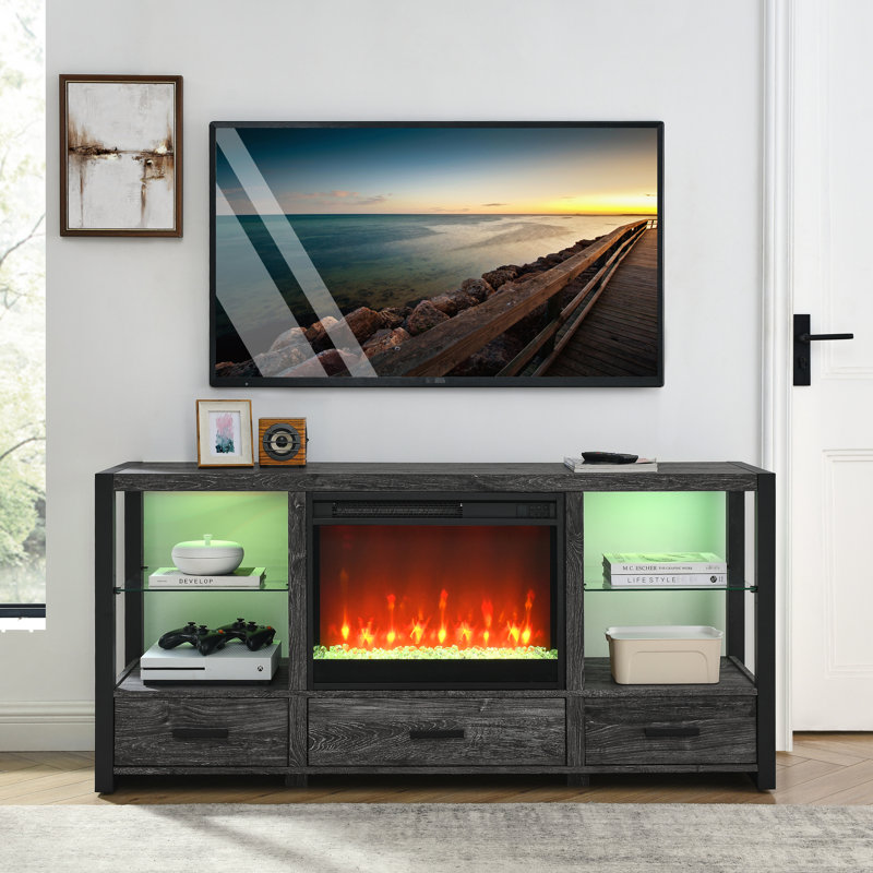 Insertion de foyer électrique ultra mince 23 pouces - 5000 / H de chaleur, flamme réaliste, télécommande, télécommande protégée contre la surchauffe 1400W, minuterie,