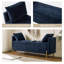 Banc rembourré avec rangement à compartiments et coussins décoratifs l 56 po Aristides-188117297