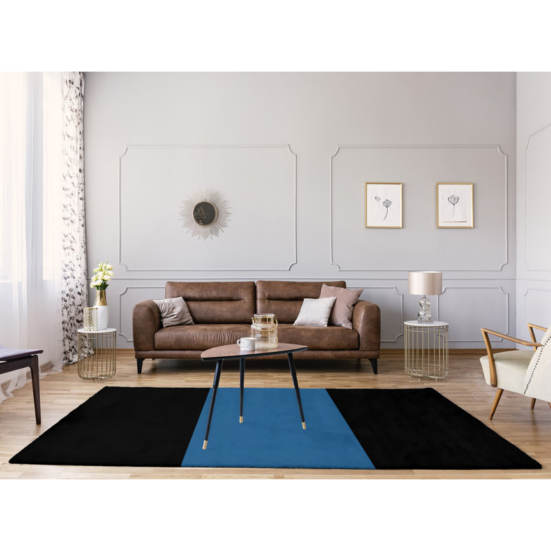 Noir tissé à plat, Rectangle 9 pi x 12 pi