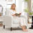 Stylish Upholstered Fabric Accent Chair with Sturdy Solid Wood Legs-895541233