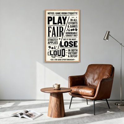Ensemble de 1 tableau sur toile « Jouez franc jeu »